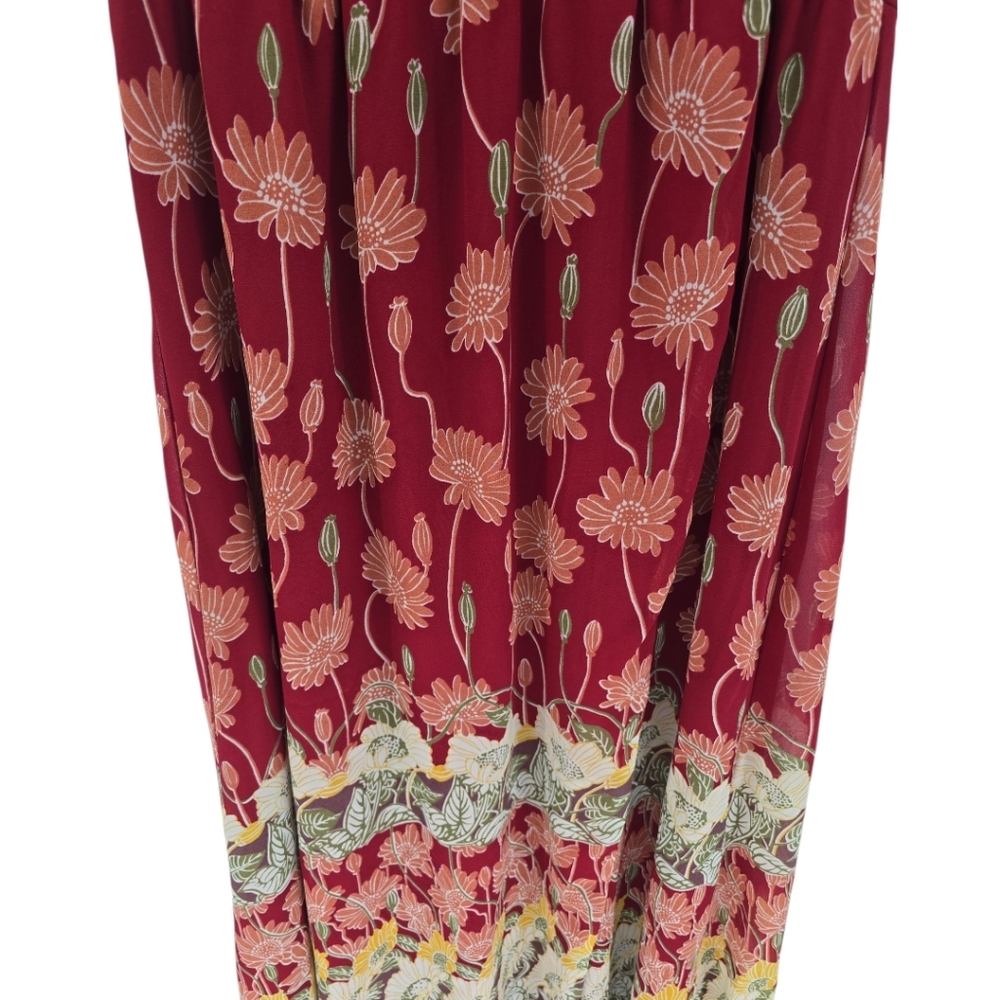 Madewell Tulip Sleeve Tall Sunflowers Maxi Dress Size 6 Autumn Floral - Picture 6 of 9